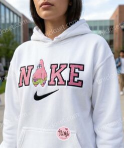 Funny Patrick Star Embroidered Sweatshirt, Pop Culture Cartoon Character T shirt, Boyfriend Hoodie Gift (1)