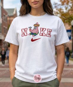 Patrick Star With A Hammer Embroidered Sweatshirt, SpongeBob SquarePants Embroidered T shirt, Boyfriend Hoodie Gift (3)