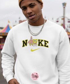 SpongeBob and Patrick Embroidered Hoodie, Nostalgic Cartoon T shirt, Long Distance Relationship Gifts (2)