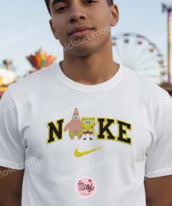 SpongeBob and Patrick Embroidered Hoodie, Nostalgic Cartoon T shirt, Long Distance Relationship Gifts (3)