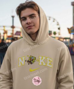 Funny SpongeBob Embroidered Sweatshirt and T shirt, Cartoon Embroidered Crewneck, Boyfriend Hoodie Gift (3)