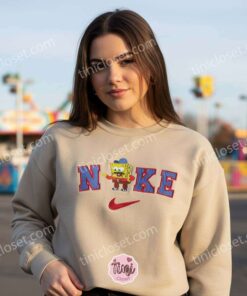 Funny SpongeBob Cartoon Coach Embroidered Sweatshirt, Cartoon Character Embroidered Hoodie, Anniversary Gift For Boyfriend (1)