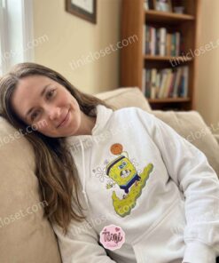 SpongeBob Basketball Cartoon Embroidered Sweatshirt, SpongeBob SquarePants Hoodie, Bestie Matching Shirts (2)