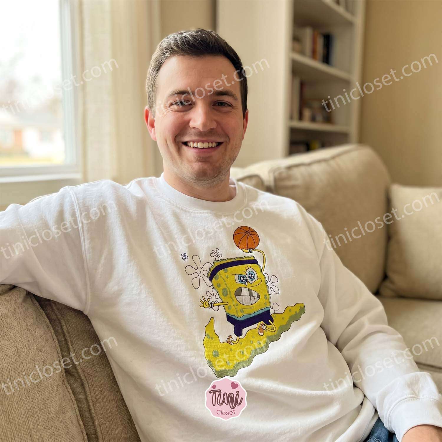 SpongeBob Basketball Cartoon Embroidered Sweatshirt, SpongeBob SquarePants Hoodie, Bestie Matching Shirts SpongeBob Basketball Cartoon Embroidered Sweatshirt, SpongeBob SquarePants Hoodie, Bestie Matching Shirts