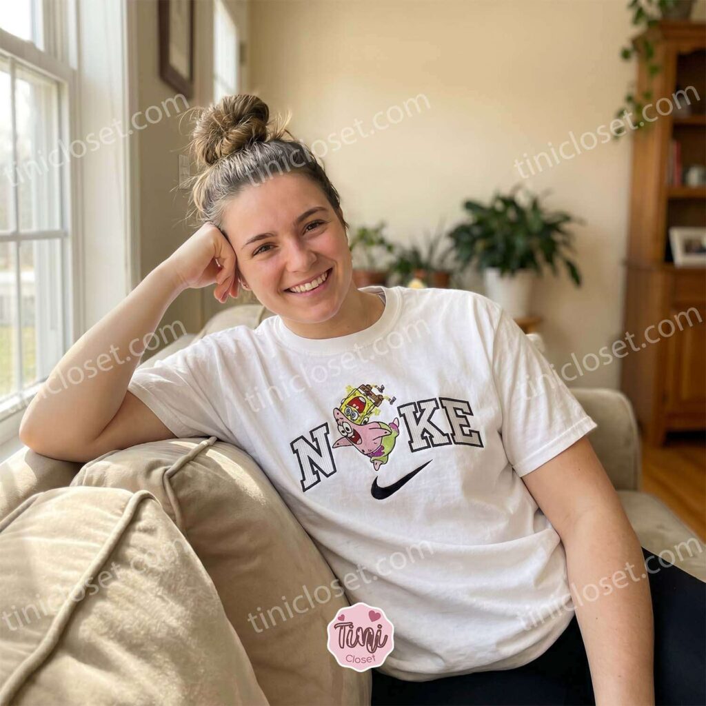Funny SpongeBob and Patrick Star Embroidered Sweatshirt, Nostalgic Y2K Cartoon Hoodie, Bestie Matching Shirts