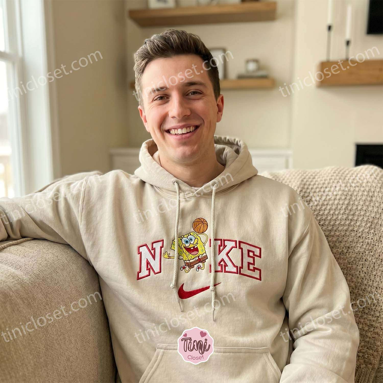 SpongeBob Basketball Embroidered Sweatshirt, SpongeBob SquarePants Embroidered T-shirt, Boyfriend Hoodie Gift SpongeBob Basketball Embroidered Sweatshirt, SpongeBob SquarePants Embroidered T-shirt, Boyfriend Hoodie Gift