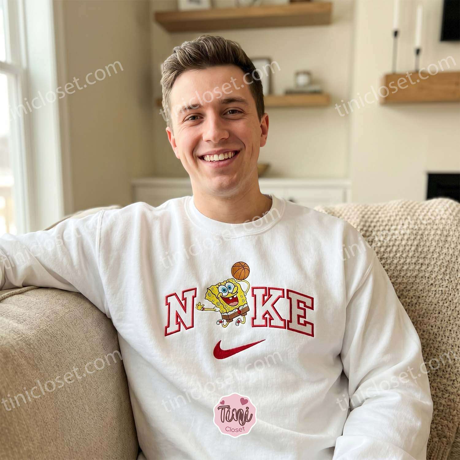 SpongeBob Basketball Embroidered Sweatshirt, SpongeBob SquarePants Embroidered T-shirt, Boyfriend Hoodie Gift SpongeBob Basketball Embroidered Sweatshirt, SpongeBob SquarePants Embroidered T-shirt, Boyfriend Hoodie Gift