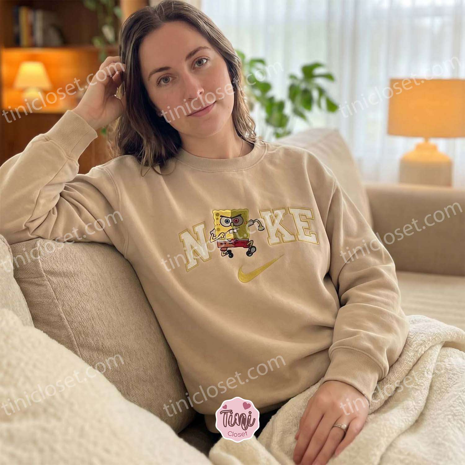 Split Face Good and Evil SpongeBob Embroidered Sweatshirt, Cartoon Embroidered Hoodie, Galentine Gift Ideas Split Face Good and Evil SpongeBob Embroidered Sweatshirt, Cartoon Embroidered Hoodie, Galentine Gift Ideas