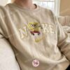 Split Face Good and Evil SpongeBob Embroidered Sweatshirt, Cartoon Embroidered Hoodie, Galentine Gift Ideas
