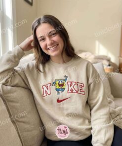 Funny Cartoon SpongeBob Gym Embroidered Sweatshirt, Workout Motivation Crewneck, Weightlifting Apparel, Just Because Gift For Him (2)