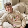 Funny Cartoon Sponge Gym Embroidered Sweatshirt, Workout Motivation Crewneck, Weightlifting Apparel, Just Because Gift For Him