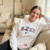 Funny SpongeBob Snowboarding Embroidered Sweatshirt, Retro Cartoon Winter Sports Hoodie, Bestie Matching Shirts