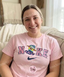 Funny SpongeBob Snowboarding Embroidered Sweatshirt, Retro Cartoon Winter Sports Hoodie, Bestie Matching Shirts (3)