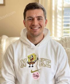 Cartoon SpongeBob Embroidered Sweatshirt, Y2K Nostalgic Graphic Tee, Retro Bestie Matching Shirts & Hoodies (2)