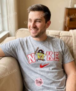 Funny Pirate SpongeBob Embroidered Sweatshirt, Nostalgic Cartoon T shirt, Long Distance Relationship Gift (1)
