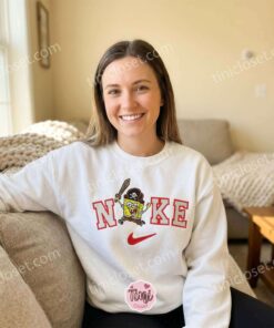 Funny Pirate SpongeBob Embroidered Sweatshirt, Nostalgic Cartoon T shirt, Long Distance Relationship Gift (2)