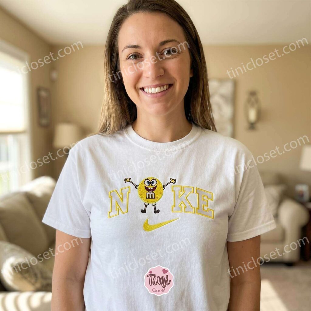 Funny SpongeBob Cartoon Embroidered Sweatshirt, Nostalgic 90s Pop Culture Mashup T-shirt, Boyfriend Hoodie Gift