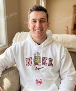 Funny SpongeBob Bunny Embroidered Sweatshirt, Nostalgic Y2K Pullover, Cozy Gifts For Girlfriend and Boyfriend (1)
