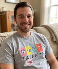 Spongebob Squarepants Patrick Star Squidward Tentacles Mr. Krabs Cartoon Friends Squad Embroidered Sweatshirt, 90s Nostalgia Mashup Hoodie, Fun Galentine Gift Ideas (2)