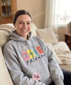 Spongebob Squarepants Patrick Star Squidward Tentacles Mr. Krabs Cartoon Friends Squad Embroidered Sweatshirt, 90s Nostalgia Mashup Hoodie, Fun Galentine Gift Ideas (3)