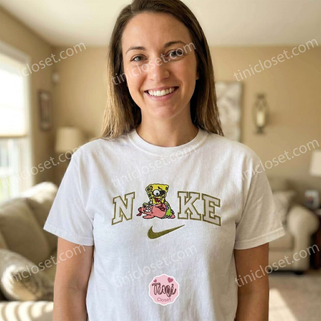 Zombie SpongeBob Cartoon Embroidered Sweatshirt, Creepy Horror Nostalgia Graphic Hoodie, Dark Humor Apparel, Boyfriend Hoodie Gift