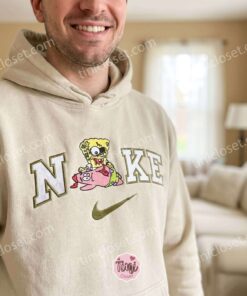 Zombie SpongeBob Cartoon Embroidered Sweatshirt, Creepy Horror Nostalgia Graphic Hoodie, Dark Humor Apparel, Boyfriend Hoodie Gift (2)