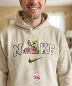 Zombie SpongeBob Cartoon Embroidered Sweatshirt, Creepy Horror Nostalgia Graphic Hoodie, Dark Humor Apparel, Boyfriend Hoodie Gift (3)