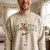 Zombie SpongeBob Cartoon Embroidered Sweatshirt, Creepy Horror Nostalgia Graphic Hoodie, Dark Humor Apparel, Boyfriend Hoodie Gift