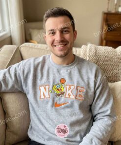 Funny SpongeBob Basketball 90s Cartoon Embroidered Sweatshirt, Retro Hoops T shirt, Boyfriend Hoodie Gift (3)