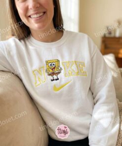 Custom SpongeBob Character Embroidered Sweatshirt, Nostalgic Cartoon Hoodie, Miss You Gift For Him or (3)