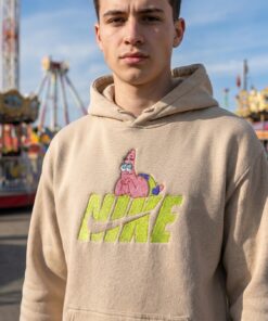 Cute Patrick Star Embroidered Sweatshirt, Classic Cartoon Crewneck & T-Shirt, Oversized Hoodie For Girlfriend 1 Cute Patrick Star Embroidered Sweatshirt, Classic Cartoon Crewneck & T Shirt, Oversized Hoodie For Girlfriend (1)