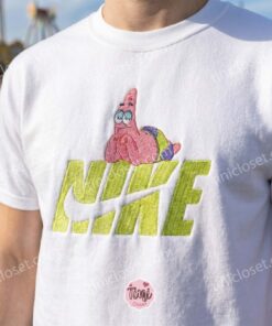 Cute Patrick Star Embroidered Sweatshirt, Classic Cartoon Crewneck & T-Shirt, Oversized Hoodie For Girlfriend