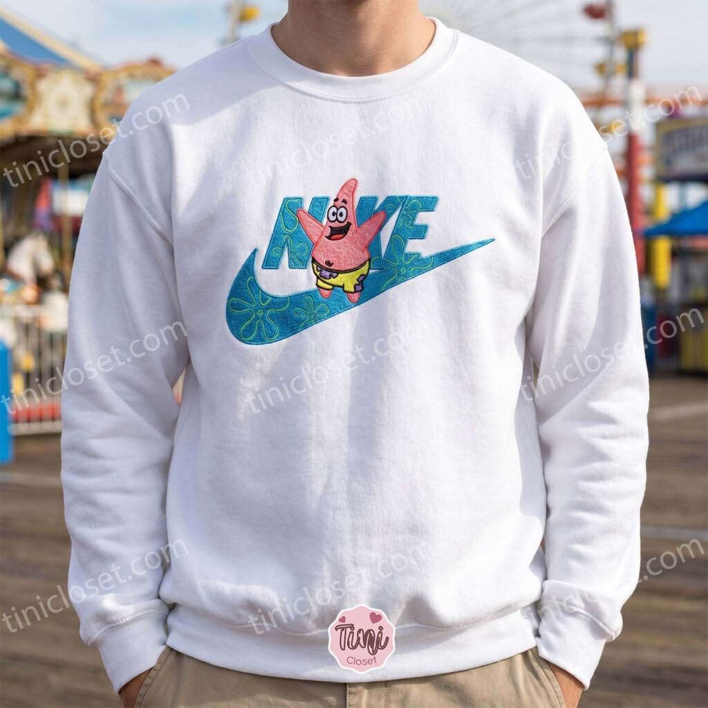 Patrick Star Embroidered Sweatshirt and Hoodie, SpongeBob SquarePants Apparel, Bestie Matching Shirts