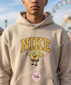 Funny SpongeBob Embroidered Sweatshirt, SpongeBob SquarePants Cartoon T shirt, Boyfriend Hoodie Gift (1)