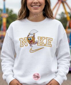 SpongeBob with Pillow Embroidered Sweatshirt, SpongeBob SquarePants Embroidered Hoodie, Galentine (4)