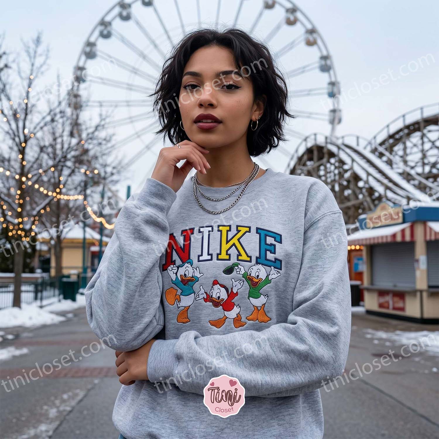 Huey Dewey Louie Donald Duck Nephews Embroidered Sweatshirt, Custom Cartoon Crewneck and Hoodie, Bestie Matching Shirts Huey Dewey Louie Donald Duck Nephews Embroidered Sweatshirt, Custom Cartoon Crewneck and Hoodie, Bestie Matching Shirts