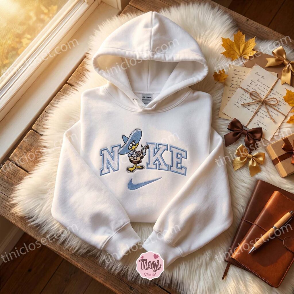 Sombrero Donald Duck Guitar Embroidered Sweatshirt, Disney Embroidered Hoodie, Just Because Gift For Him Sombrero Donald Duck Guitar Embroidered Sweatshirt, Disney Embroidered Hoodie, Just Because Gift For Him