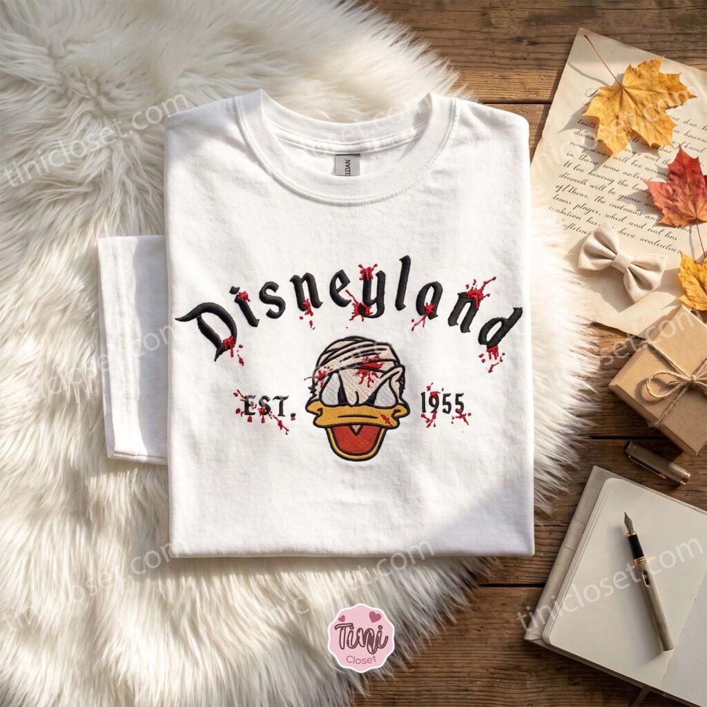 Donald Disneyland Halloween Est. 1955 Embroidered Sweatshirt, Disney Halloween Embroidered Hoodie, Halloween Shirt Ideas
