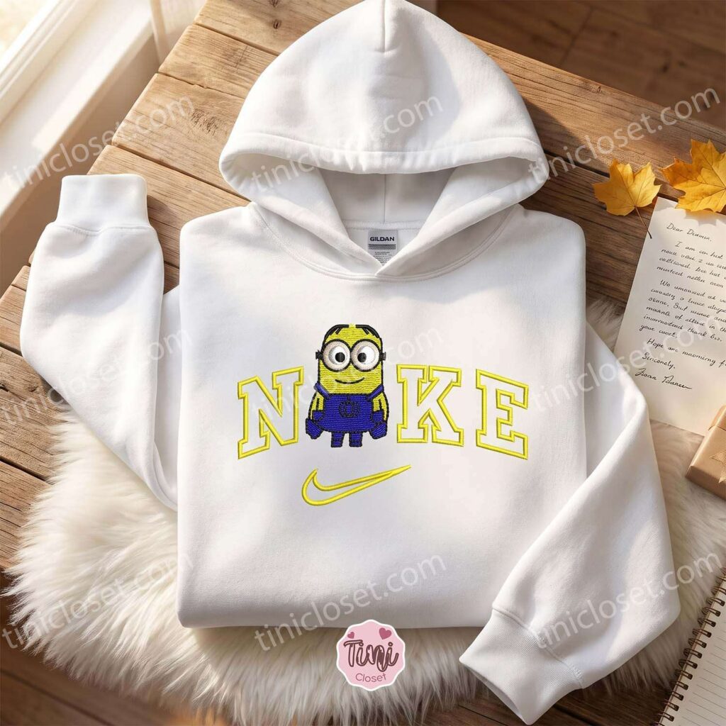 Dave Despicable Me and Minions Embroidered Sweatshirt, Movie Embroidered Hoodie, Bestie Matching Shirts Dave Despicable Me and Minions Embroidered Sweatshirt, Movie Embroidered Hoodie, Bestie Matching Shirts