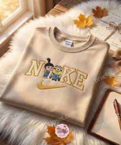 Stuart Minion and Agnes Gru Embroidered Sweatshirt, Minions Movie Embroidered T shirt, Galentine Gift Ideas
