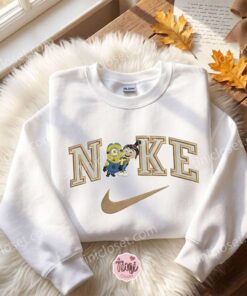 Stuart Minion and Agnes Gru Embroidered Hoodie, Minions Movie Embroidered Sweatshirt, Galentine Gift Ideas