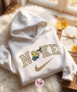 Stuart Minion and Agnes Gru Embroidered Hoodie, Minions Movie Embroidered Sweatshirt, Galentine Gift Ideas (2)