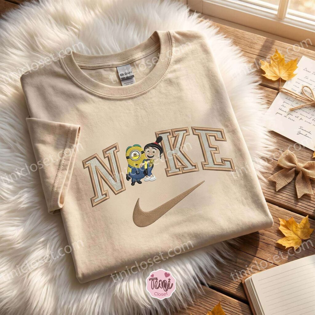 Stuart Minion and Agnes Gru Embroidered Hoodie, Minions Movie Embroidered Sweatshirt, Galentine Gift Ideas