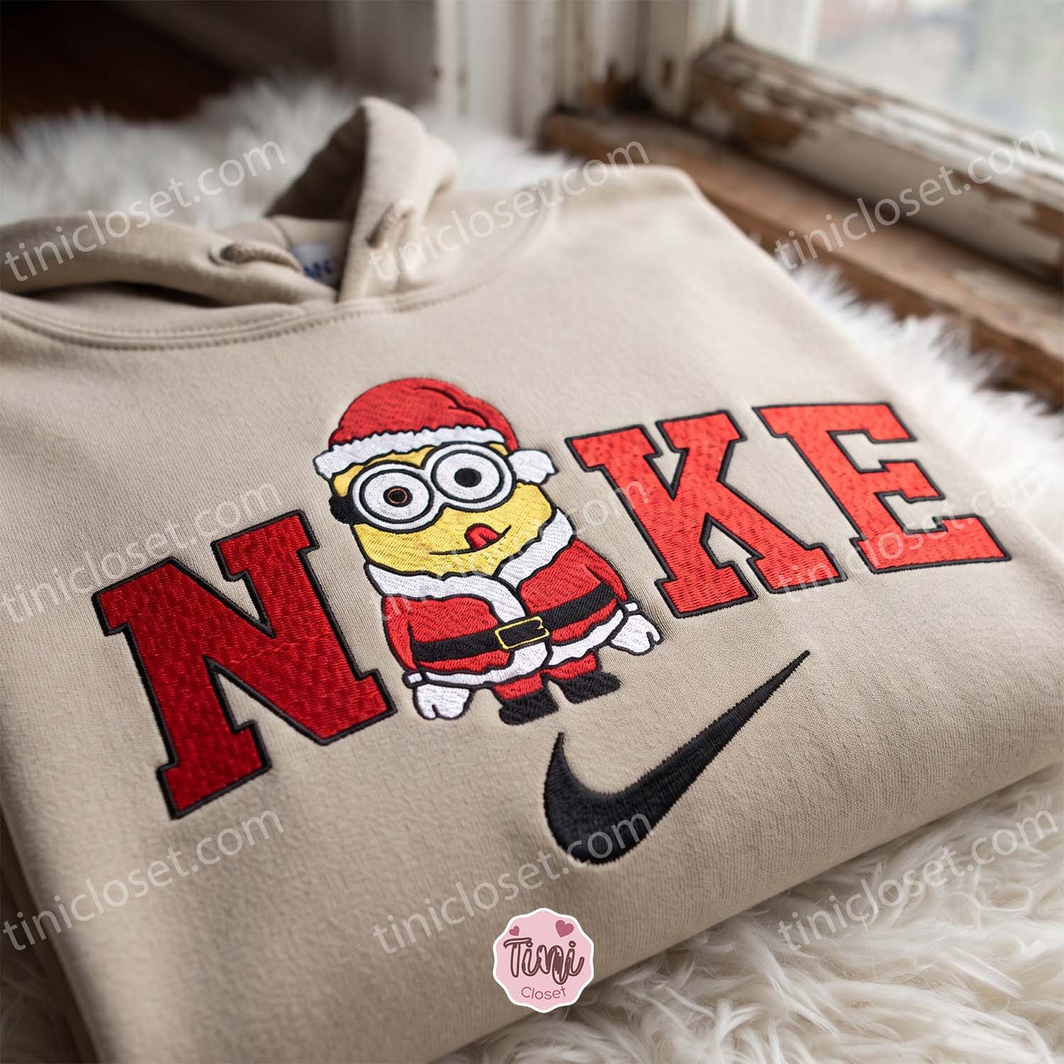 Dave Minion Santa Claus Embroidered Sweatshirt, Minions Movie Embroidered Shirt, Best Christmas Day Gift Ideas Dave Minion Santa Claus Embroidered Sweatshirt, Minions Movie Embroidered Shirt, Best Christmas Day Gift Ideas