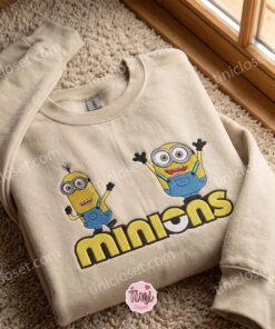 Minions Embroidered T-shirt, Movie Characters Embroidered Shirt, Cozy Gifts For Girlfriend 2 Minions Embroidered T shirt, Movie Characters Embroidered Shirt, Cozy Gifts For Girlfriend (2)