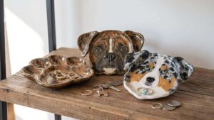 Ceramic Pet Paw and Face Trinket Jewelry Trays Ceramic Pet Paw and Face Trinket Jewelry Trays