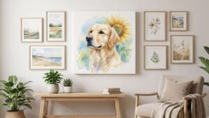 Bespoke Watercolor Pet Portrait Canvases