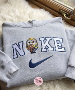Minion Bob with Tim Bear Embroidered Sweatshirt, Minions Movie Characters Embroidered Shirt, Cozy Gifts For Girlfriend 1 Minion Bob with Tim Bear Embroidered Sweatshirt, Minions Movie Characters Embroidered Shirt, Cozy Gifts For Girlfriend (1)