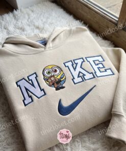 Minion Bob with Tim Bear Embroidered Sweatshirt, Minions Movie Characters Embroidered Shirt, Cozy Gifts For Girlfriend 2 Minion Bob with Tim Bear Embroidered Sweatshirt, Minions Movie Characters Embroidered Shirt, Cozy Gifts For Girlfriend (2)