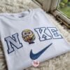 Minion Bob with Tim Bear Embroidered Sweatshirt, Minions Movie Characters Embroidered Shirt, Cozy Gifts For Girlfriend